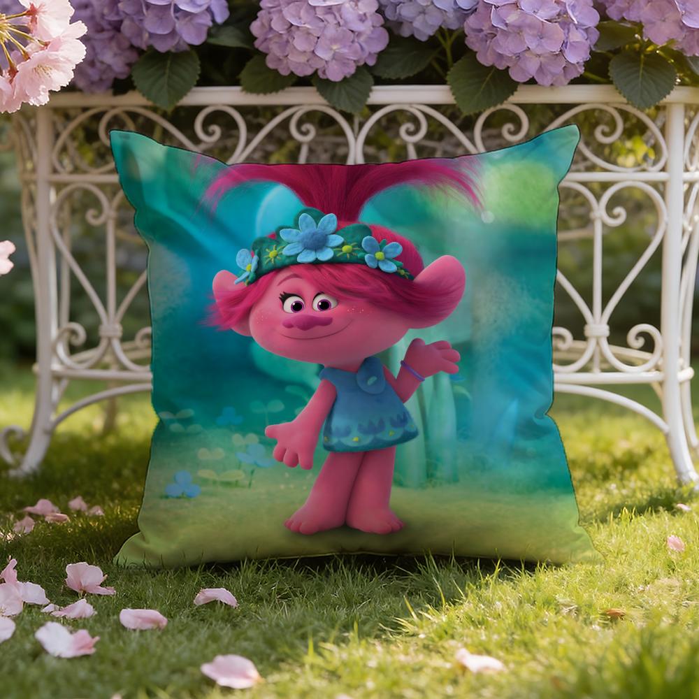 Anime T-TrollsS Cartoon Cushion Cover Home & Car Dual-Scene Pillow Cover: Reversible for Premium Comfort