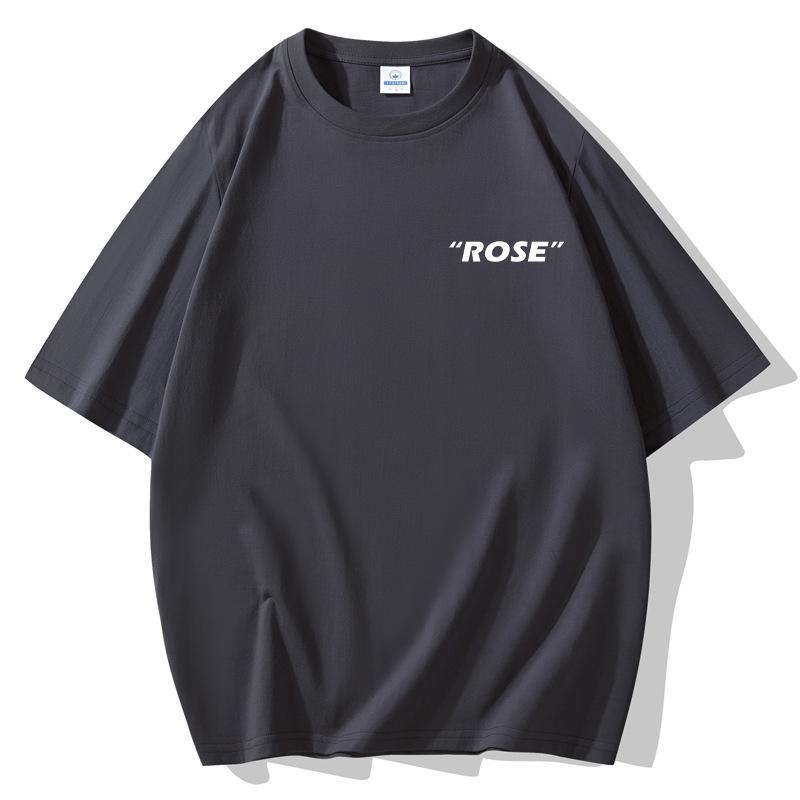 Rose Mens Short Sleeves Loose T-shirt 100% Cotton Casual Tee Size S-5XL