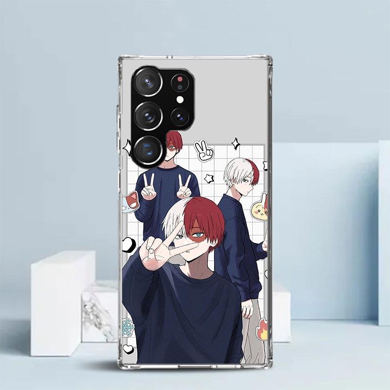 

Todoroki Shoto MHA My Hero Phone Case For Samsung Galaxy S24 S25 Edge S26 Ultra S22 S23 Plus S21 + S20 FE Soft TPU Back Cover Ga Samsung S25 Plus