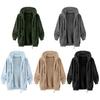 Men Fleece Hooded Jacket Winter Warm Zip Up Sweatshirt Soft Breathable Coat Casual Outerwear