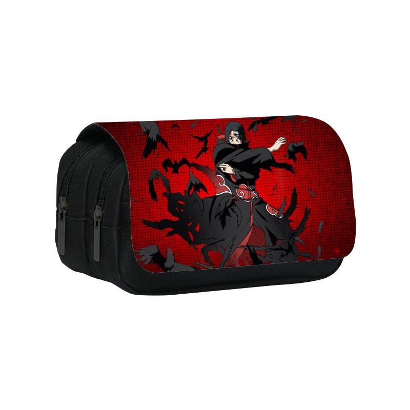 Naruto Shinobi Printed Twin Compartment Pen Pouch With Waterresistant Nylon For Students