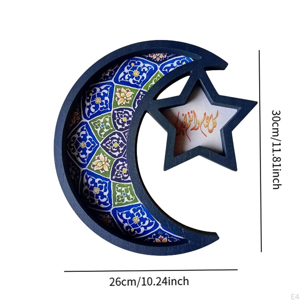 Ramadan Eid Tray Decoration Decorative Table Multipurpose Craft Serve Plate Moon Star
