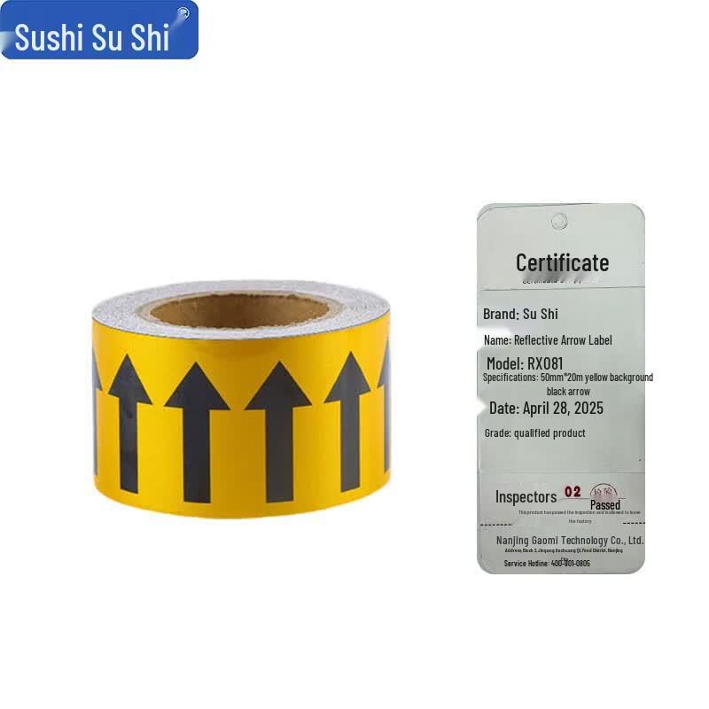 Sushik Reflective Pipe Flow Direction Arrow Labels 50mm x 20m