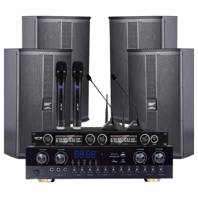 SAST Dual 8-inch Karaoke Speaker System with 2 Microphones (CN version)