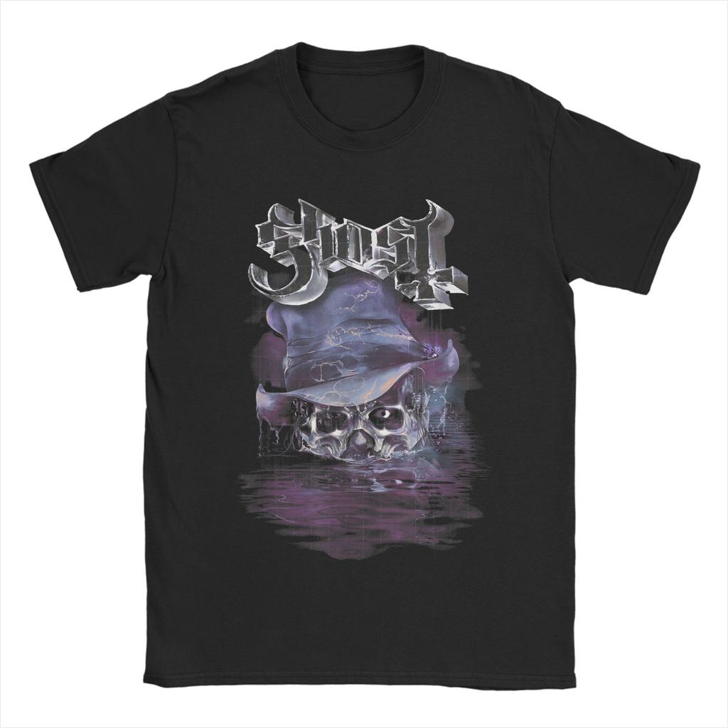 Unika Ghost Band Världsturné Skeletour 2025 T-shirts Herr Rundhalsad Bomulls-T-shirts Musik Kortärmad T-shirt 4XL 5XL Kläder