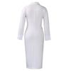 Women Elegant Business Long Sleeve Blazer Collar Patchwork Pencil Midi Dress