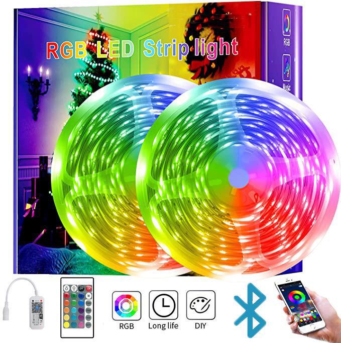 "12V WiFi Waterproof LED Light Strip Set with Alexa Voice Control, 2835/5050, 24-Key"