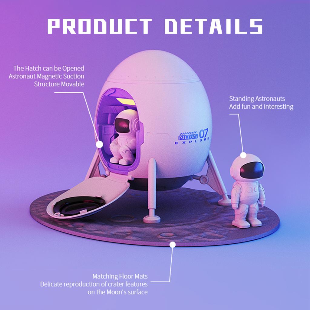 Space Lander Astronaut Galaxy Light Projector Spacecraft Night Light For Bedroom Room Decor Or Chritmas Gift Color Adjustable