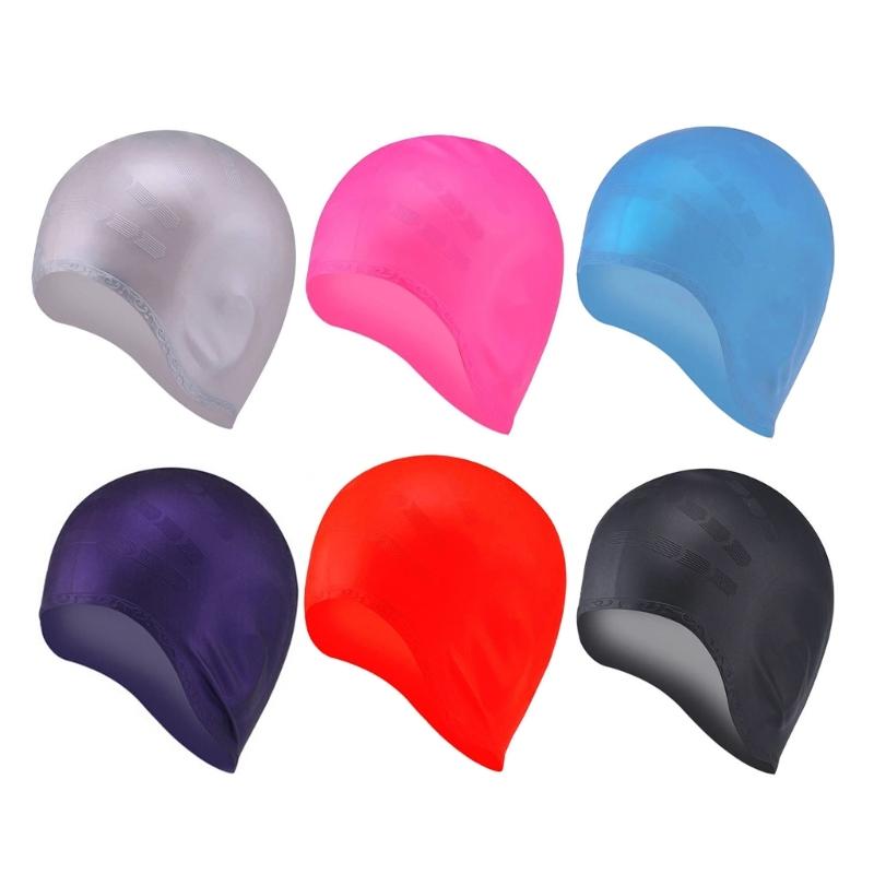 Women Man Waterproof Flexible Silicone 3D Pool Hat Hair Protections Swim Pool