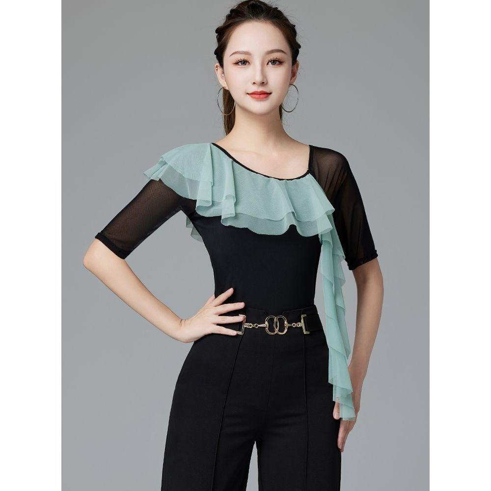 Women's Modern Latin Dance Practice Top - Elegant Style for Europe, America, and Southeast Asia