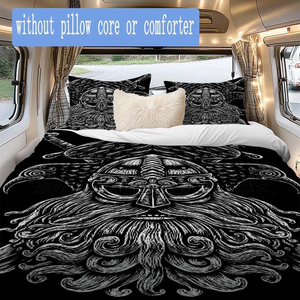 Odin Viking Warrior Pattern Bedding,Quilt Set Quilt Cover Pillowcase Home Birthday Gift (1*duvet cover+2*pillowcase,without core)ZSJT0917129