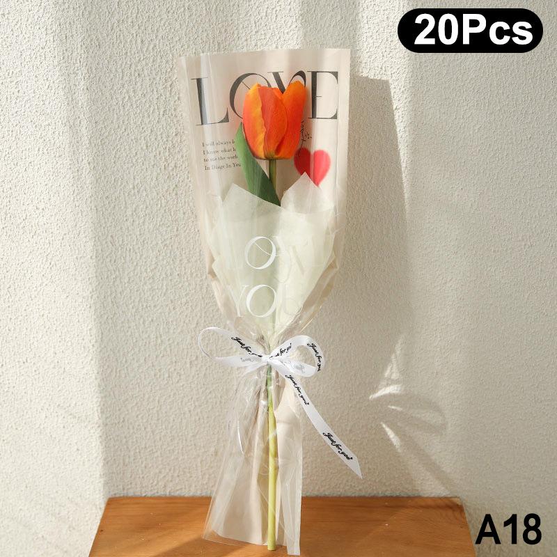 20/30/50ks Barevné Květinové Obaly Průhledný Sáček Na Kytici Obal Na Květiny Voděodolný DIY Dárek Květinová Dekorace