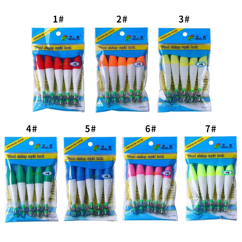 6.3g Squid Fishing Lure Bright Color Cuttlefish Bait Shrimp Squid Hook Saltwater Fishing Tackle
