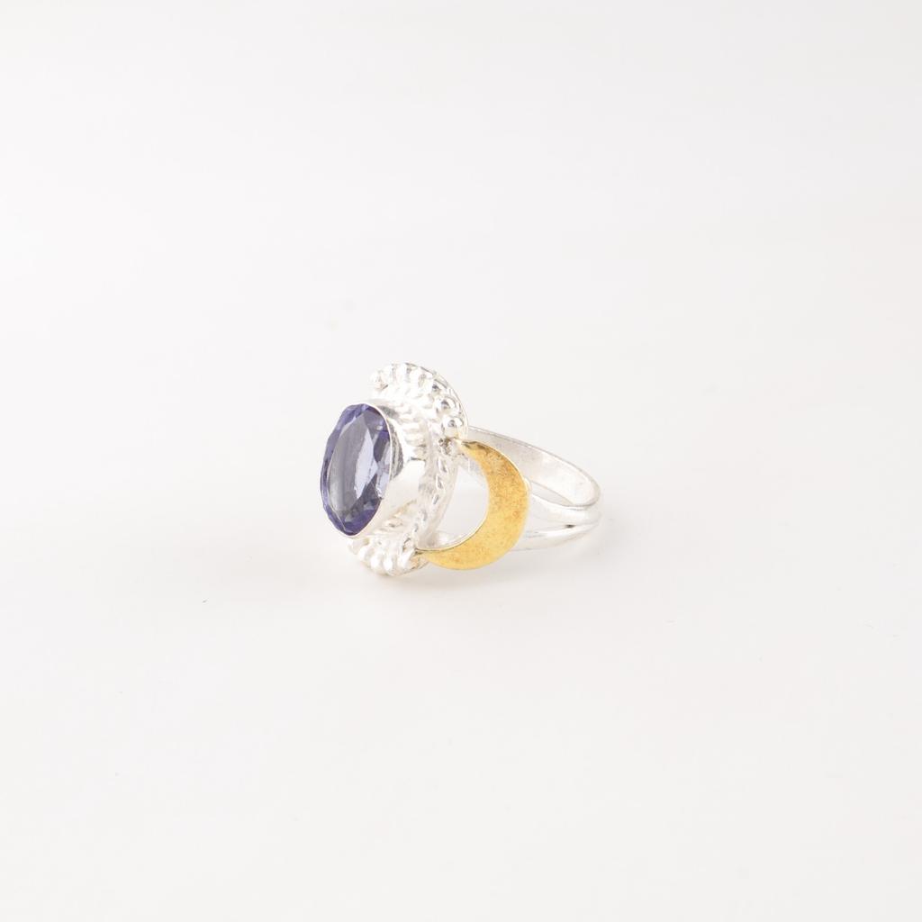 Natural Iolite Gemstone 925 Sterling Silver Jewelry Handmade Ring Gift For Mom RR-61-9