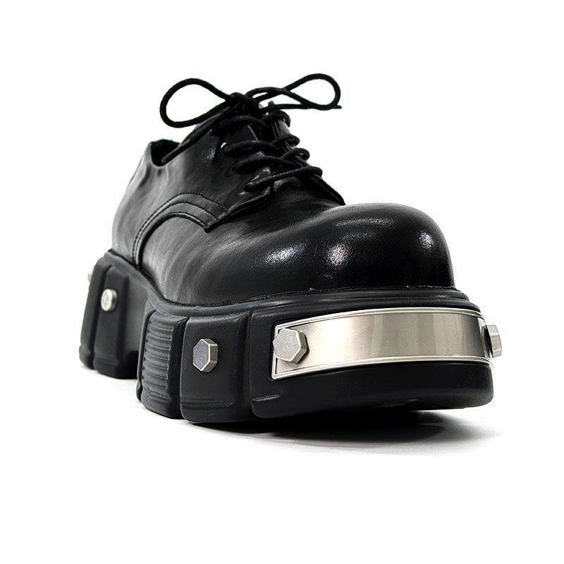 

Cool Fashion Style Mens Derbys Flat Brand Male High Heels Footwear Pure Black Shoes Height Increasing 7cm Plus Size 45 45 чёрный