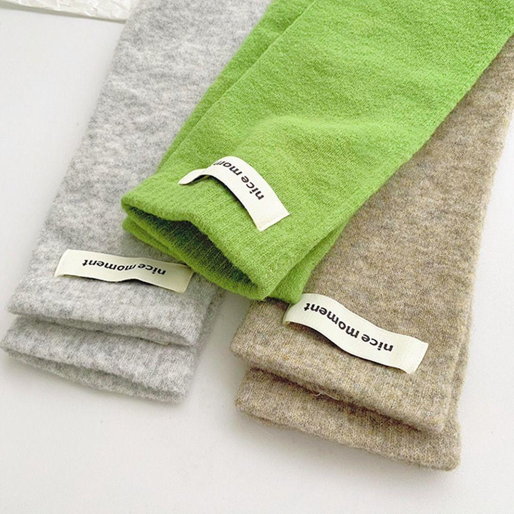 Pure Color Long Wrist Gloves Arm Warmers Wrist Sleeves Street Style Elbow Mittens  Women Wear
