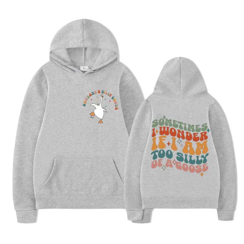 Silly Goose University Graphic Print Hoodie Trendy Street Stylish Retro New In Sweatshirts Men Women Gothic Harajuku Pullover