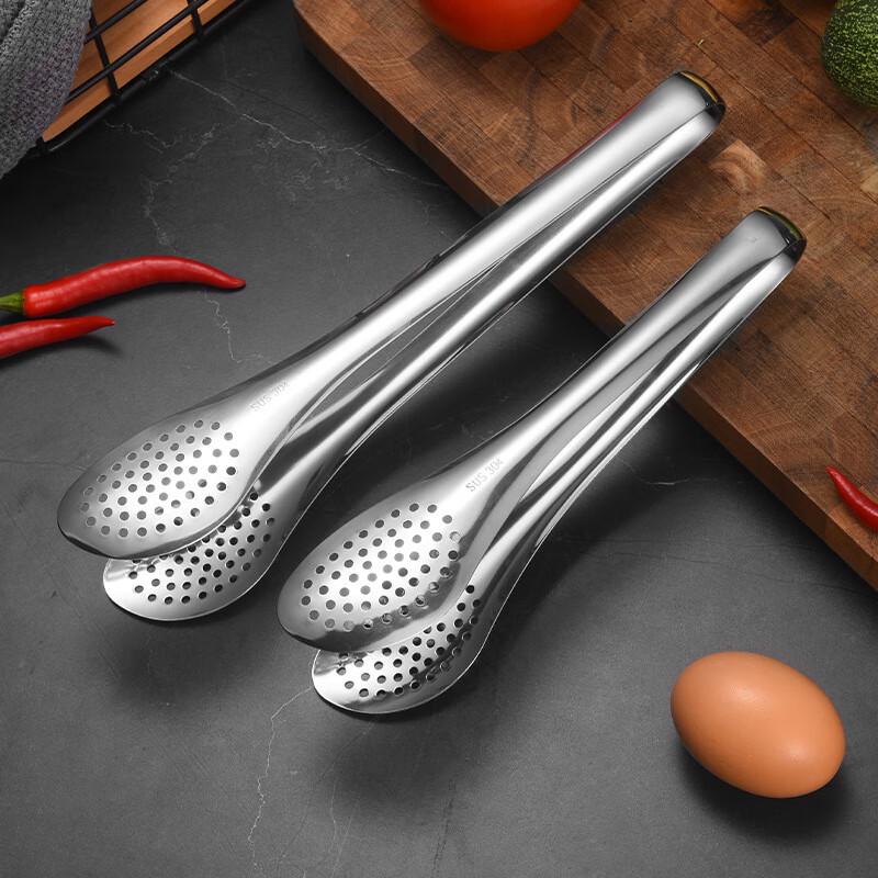 

12-inch 304 Stainless Steel Perforated Food Tongs