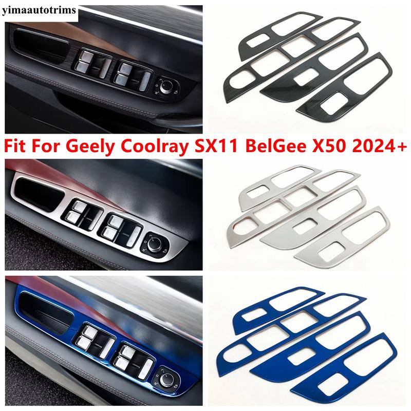 Car Inner Armrest Window Glass Lifting Button Switch Panel Cover Trim Accessories For Geely Coolray SX11 BelGee X50 2024 2025