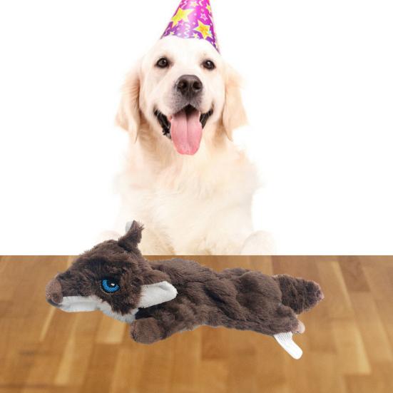 Pet Chew Toy with Built-in Sound Generator Anxiety Relief Wolf Shape Plush