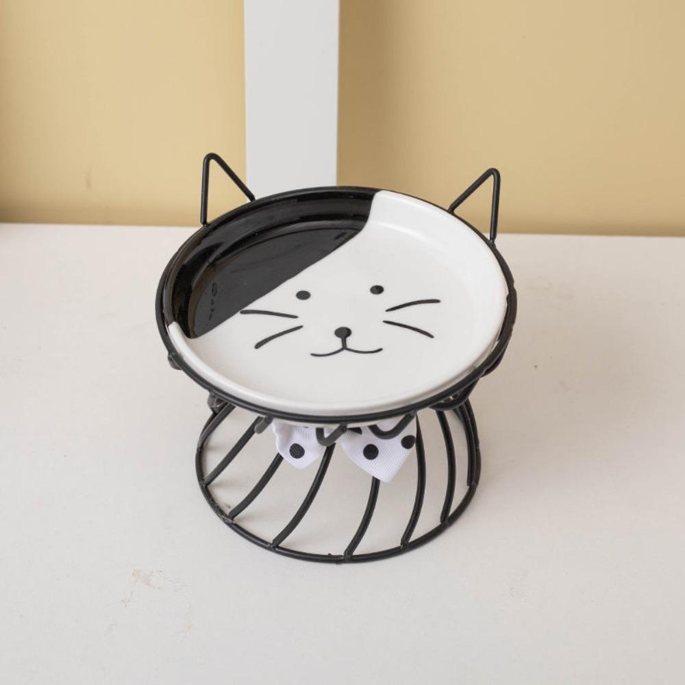 Pet Feeding Bowl With Stand Ceramic Cat Bowl Non-Slip Cartoon Dog Water Bowl Large Capacity Cat Food Bowl for Cats and Dogs