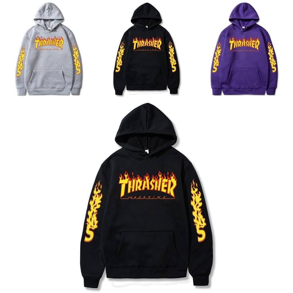 Felpa con cappuccio oversize stampa fiamme vestibilità larga casual per coppia