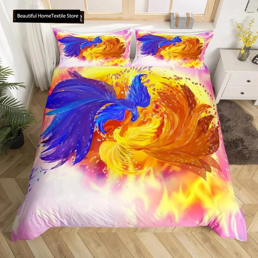 Dragon And Phoenix Comfortable Duvet Quilt Cover Pillowcase Bedding Set Children Bedroom Decoration Home Textile