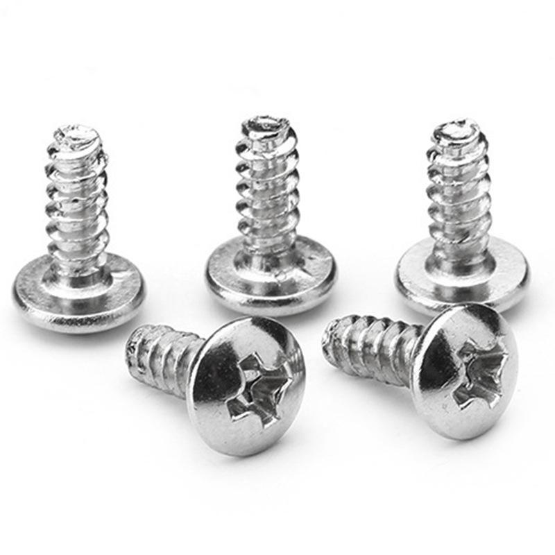 TB Iron Nickel-Plated Large Umbrella Head Phillips Flat Tail Self-Tapping Mushroom Head Screw M3M4