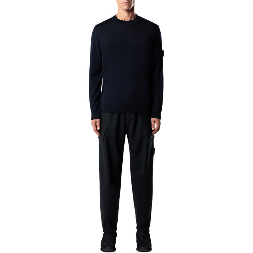 STONE ISLAND Solid Color Badge Crew Neck Long Sleeve Sweater Men Sweater K2S155100074S00FC-V0020