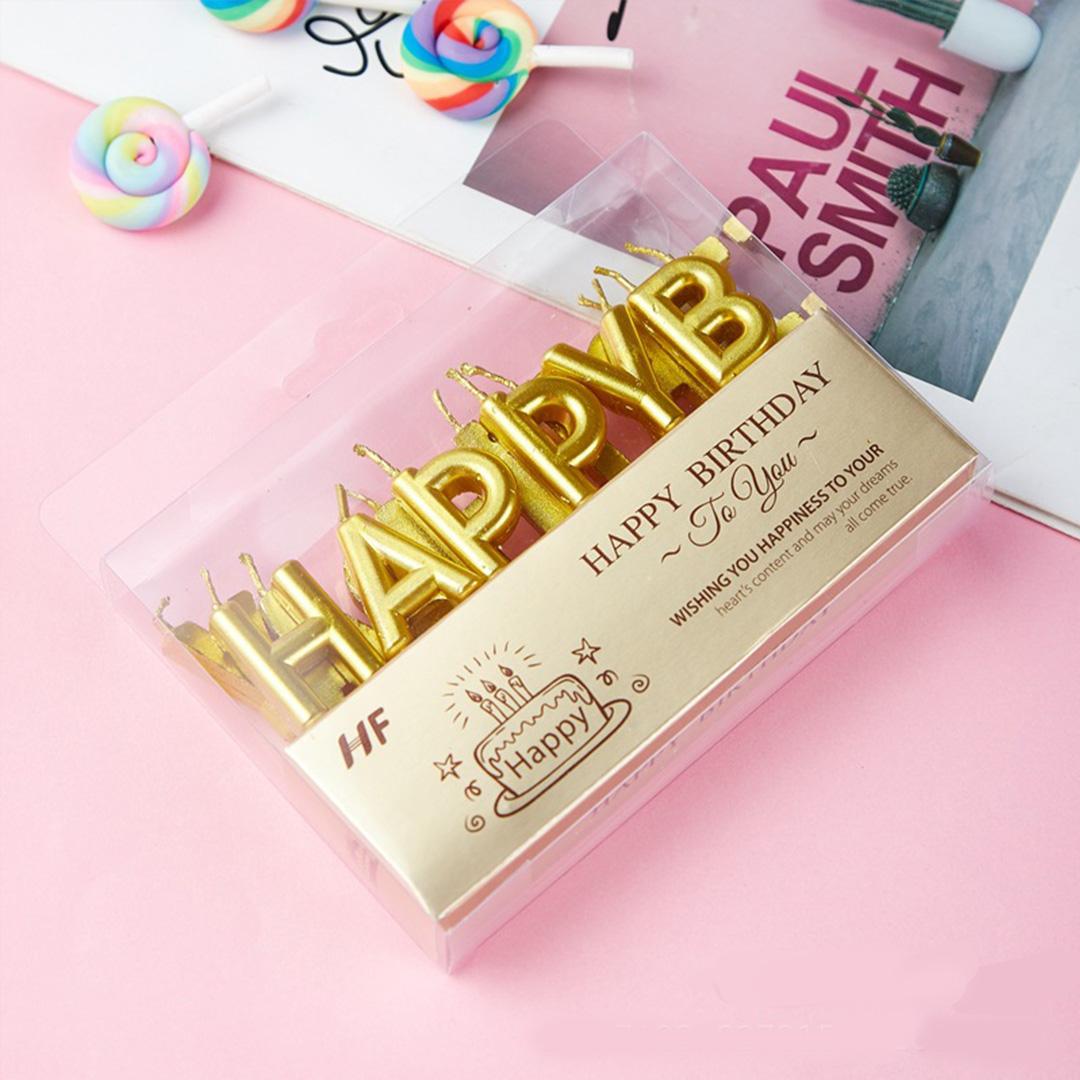 

1 комплект, свеча на день рождения, английское украшение для торта с надписью Happy, золото, серебро, вечерние украшения для торта, плагин, свеча