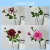 Wedding Artificial Flower 3head 3d Dahlia Silk Fabric Event Photography Decor