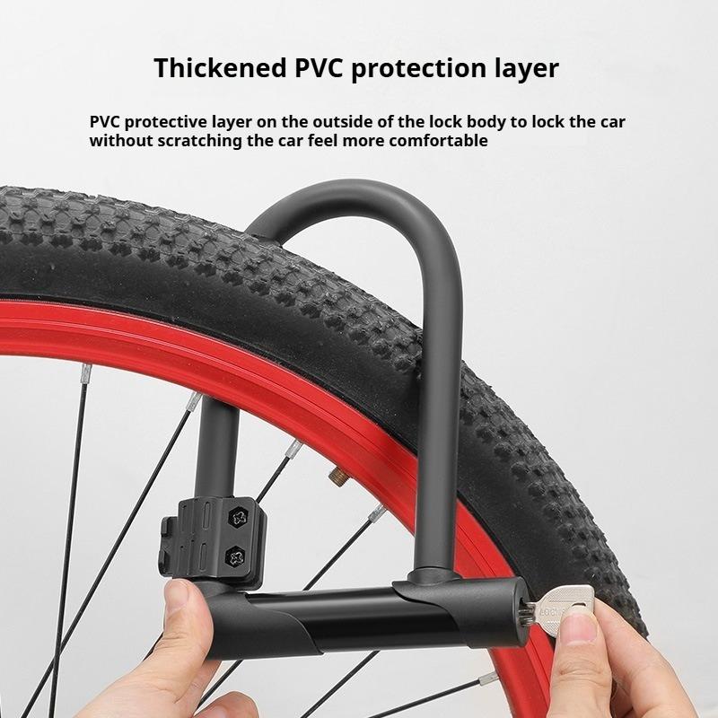 Portable Bicycle U-Lock Anti-theft Lock Anti-Hydraulic Shear MTB Riding Gear Bike Lock