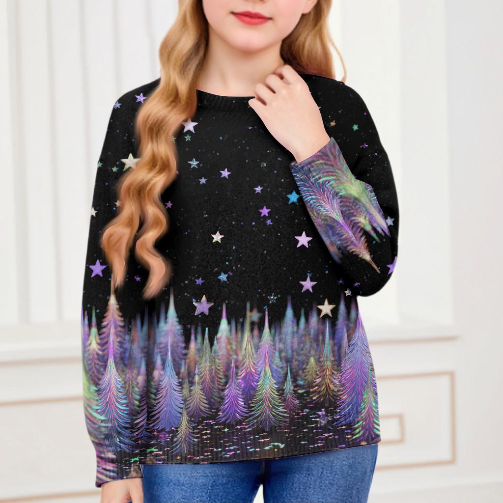 Christmas Day Sweatshirts For Children Boys And Girls Knit Sweater Cute Shirt Fall Crewneck Pullover Tops