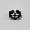 Adjustable Black Heart Gothic Victorian Cross Ring - Alternative Jewelry