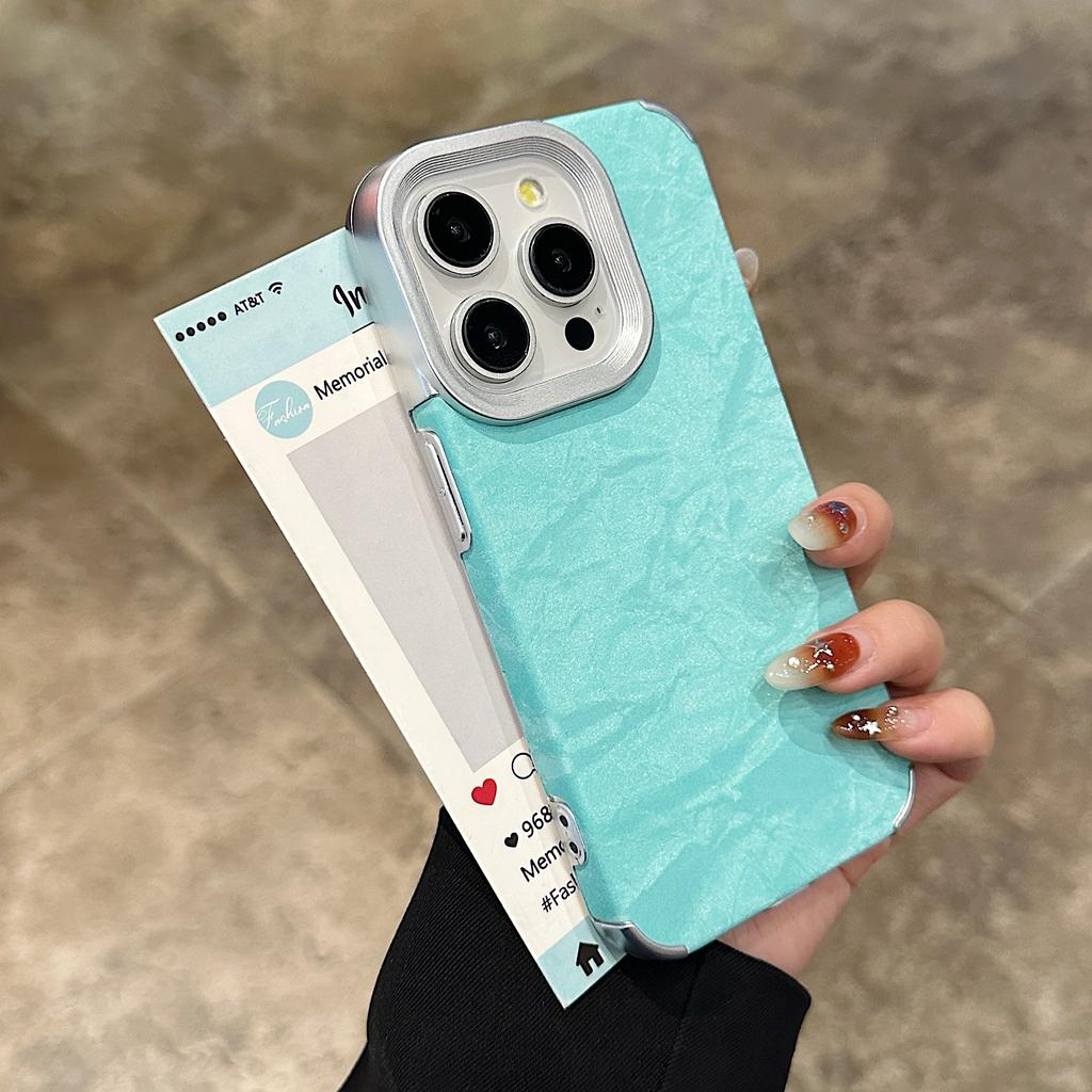 Samt-Schutzhülle „Snow Mountain“ für iPhone 17 Air, 16, 15, 14 Plus, 13, 12, 11 Pro Max – Stoßfeste, matte Lederoptik