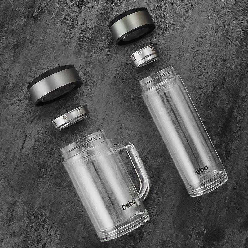 Debo Hannes Double-Wall Glass Tea Cup Set with Infuser