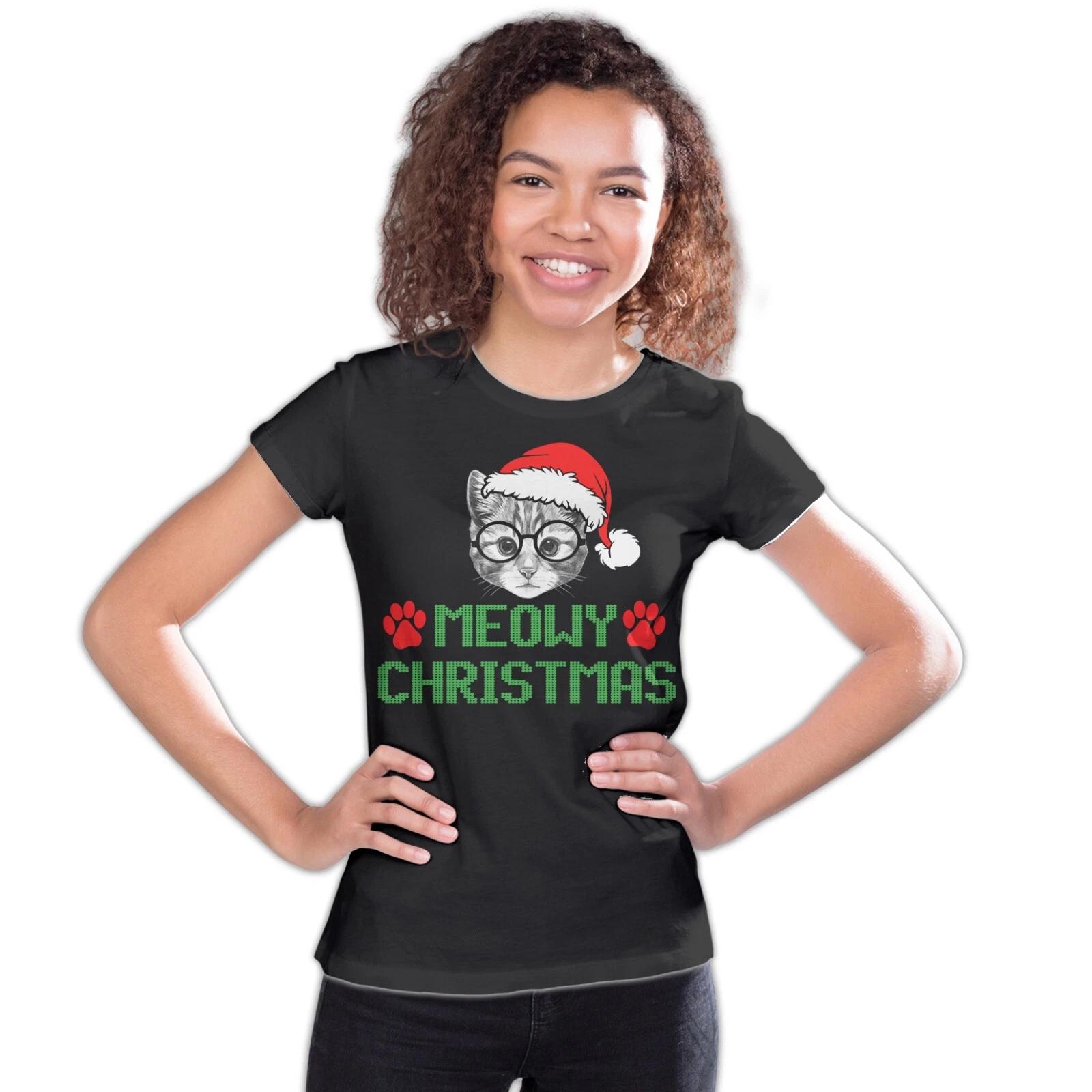 

Christmas Cat Lover Santa Hat Glasses Paws Cute Pet Xmas Official Youth T-Shirt 140