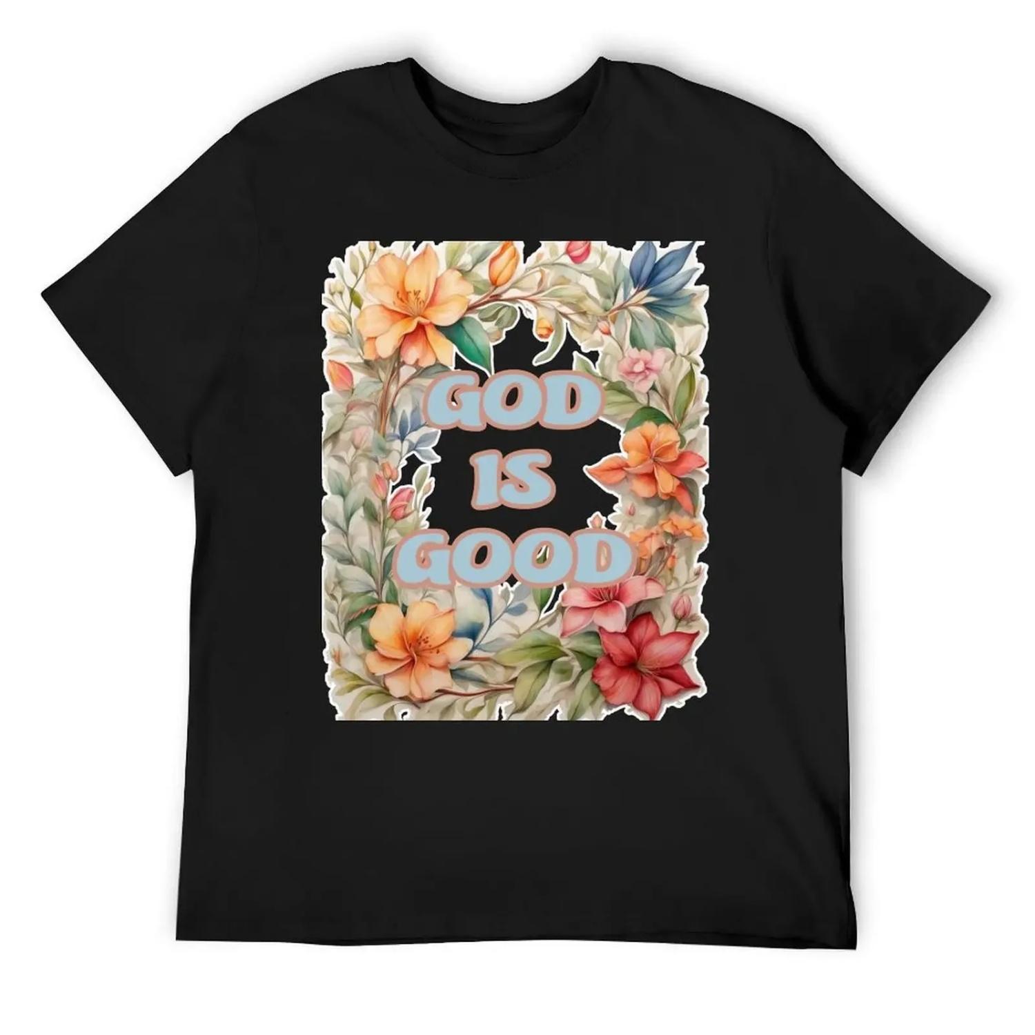 

God is Good Design , Christianity Bible Verse and Quotes Decor - Bible Verses T-Shirt baggy shirts topping Men s t shirts XXXXXL чорний