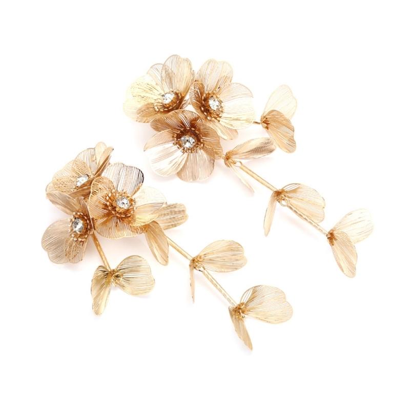 Fashion Metal Flower Earrings for Women Accessories Silver Gold Color Long Tassel Earring Party Jewelry Holiday Gifts