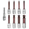 9pcs Ball End Hex Bit Socket 1/2" Square Drive Metric Extension Impact Bit Power Nut Driver Set S2 Socket 4/5/6/8/10/12/14/17mm