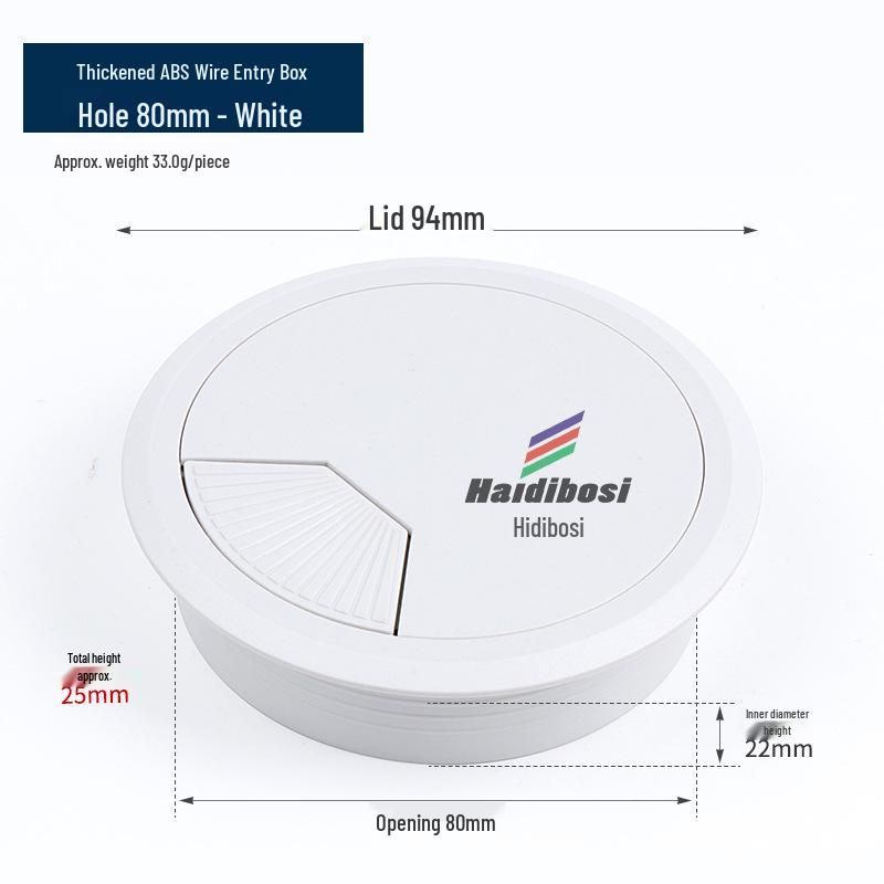 ABS Plastic Round Cable Hole Cover for Desk and Furniture
