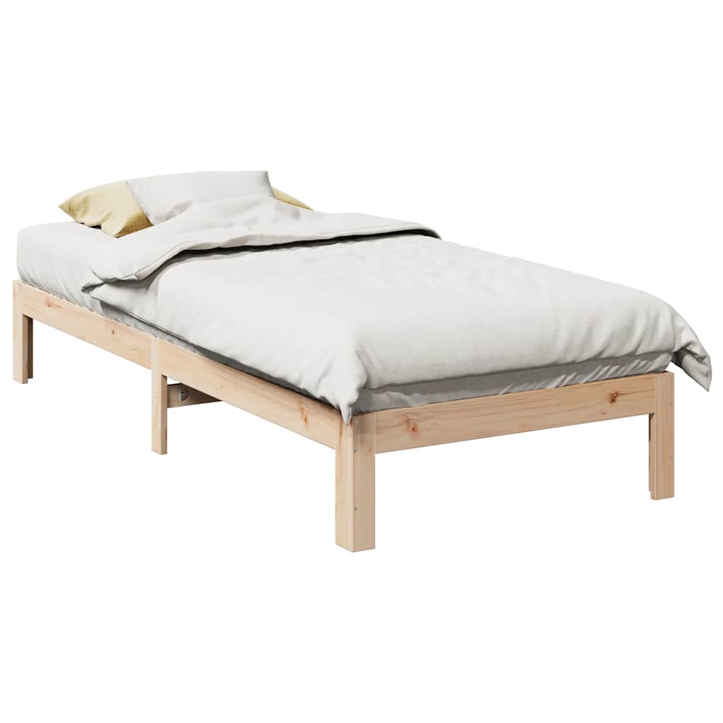 Solid Wood Bed Frame Without Mattress 90 X 200 Cm Pine Wood