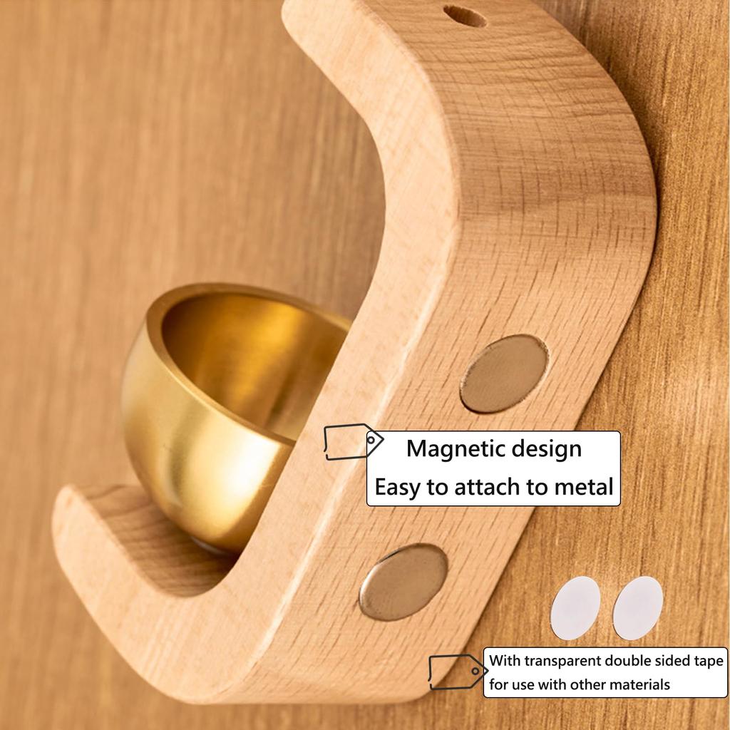Suction Door Type Solid Wood Wind Chime Count Magnetic Hangable Entry Door Bell Vintage Door Bell Hanging Ornament Home Decor