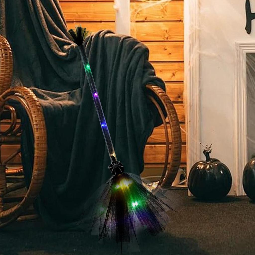 Halloween Witch Broom Light Up Broom Witch Costume Accessories Cosplay Accessories Halloween Decorations For Party Kids Role
