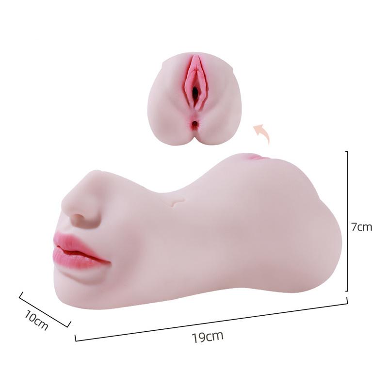 3in1 Realistic 3D Vagina Anal Plug Mouse Male Masturbator Cup Adult Sex Doll for Men Airplane Cup