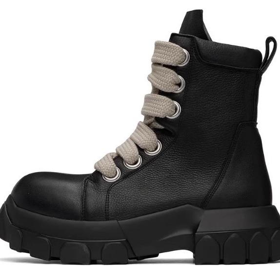 

Men s 2023 Leather Mid-Calf Martin Boots: Thick-Soled, Versatile Motorcycle Boots 40
