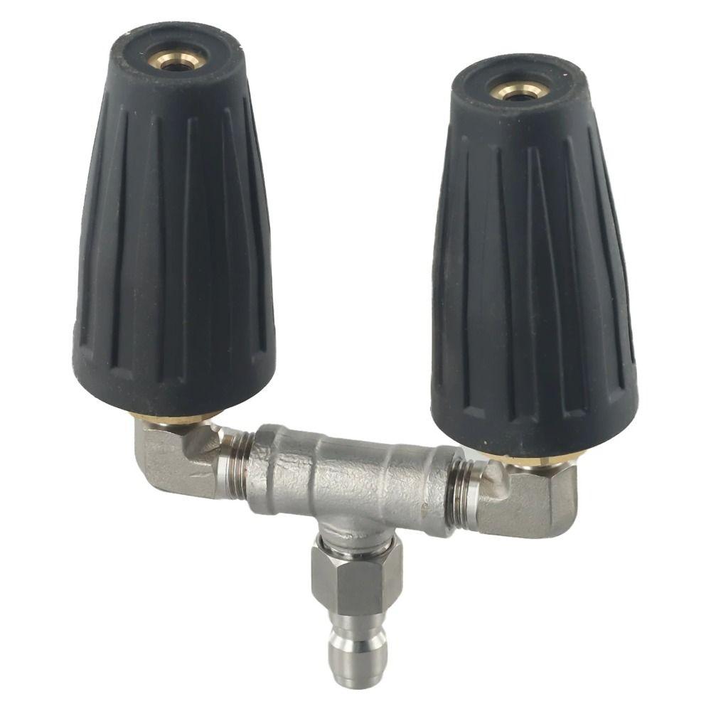 360°Rotating Dual Turbo Nozzle Pressure Washer 1/4" Quick Connector 4-6 GPM Twin Turbo Nozzle Stainless Steel High Pressure