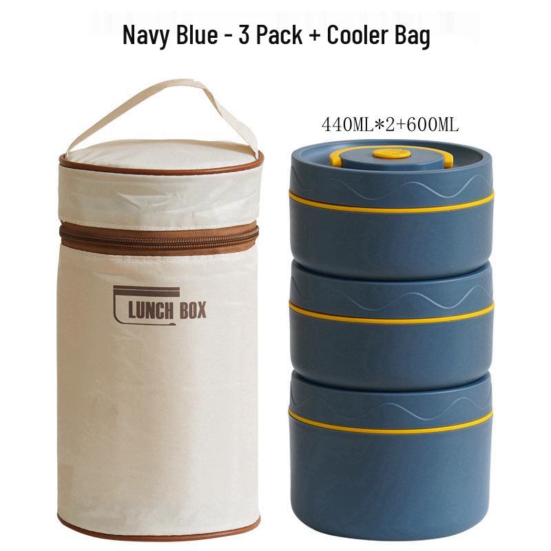 304 Stainless Steel Double-Layer Insulated Lunch Box with Lid for Office Workers & Students