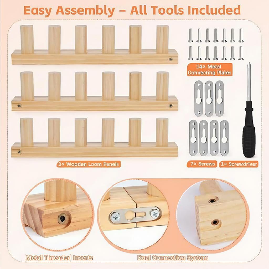 Nowy Zestaw Krosna do Koców Chunky Drewniane Krosno Tkackie Narzędzie Rękodzielnicze DIY Duża Maszyna do Robienia na Drutach Włóczki dla Początkujących Dorosłych Dzieci Ręcznie Robione