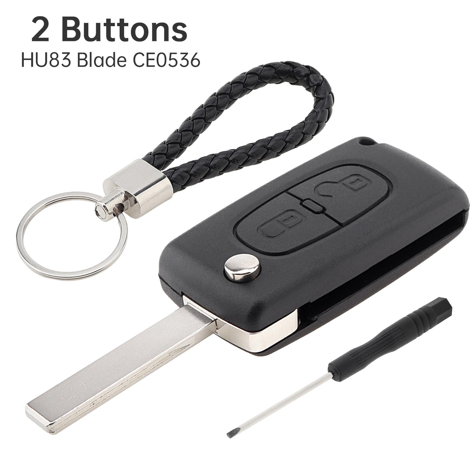 

Корпус выкидного ключа с 2 кнопками Citroen, замена для 207 307 308 407 C1 C2 C3 C4, с брелоком и отверткой, износостойкий